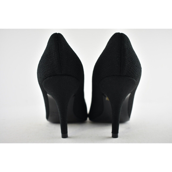 Balenciaga Knife Recycled Knit Black White Logo Pointed Toe Mule Heel Pump 37.5 - Picture 11 of 12